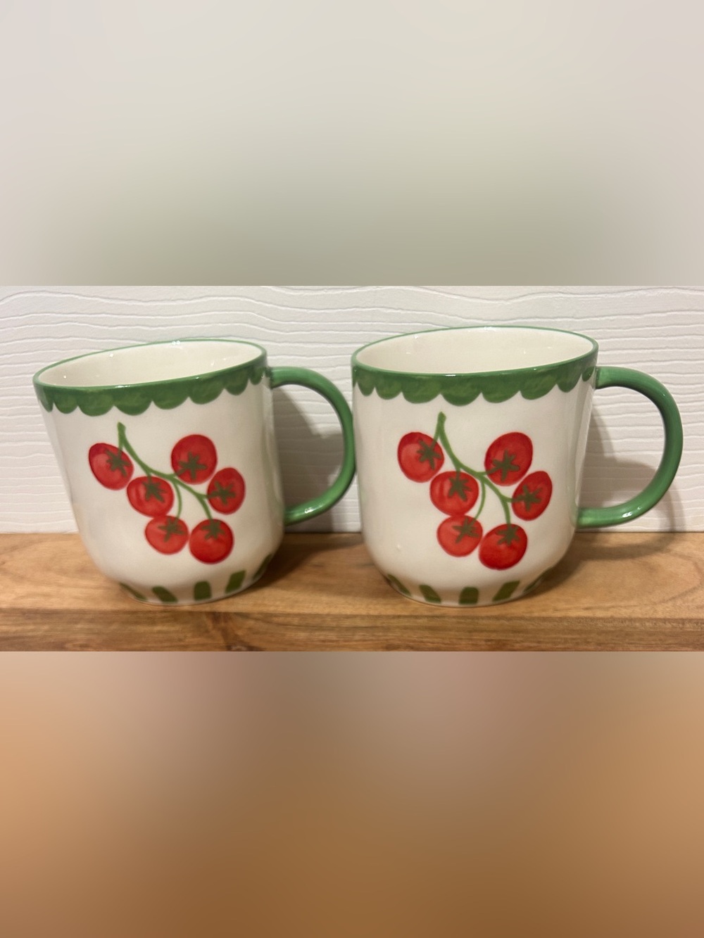 NEW Tomato Vine Ceramic Coffee Mugs 18 oz. Hobby Lobby Set of 2